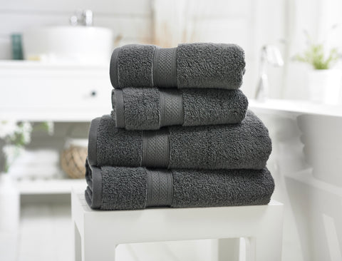 Deyongs Hathaway 650gsm Zero Twist Dark Steel 100% Cotton Towels