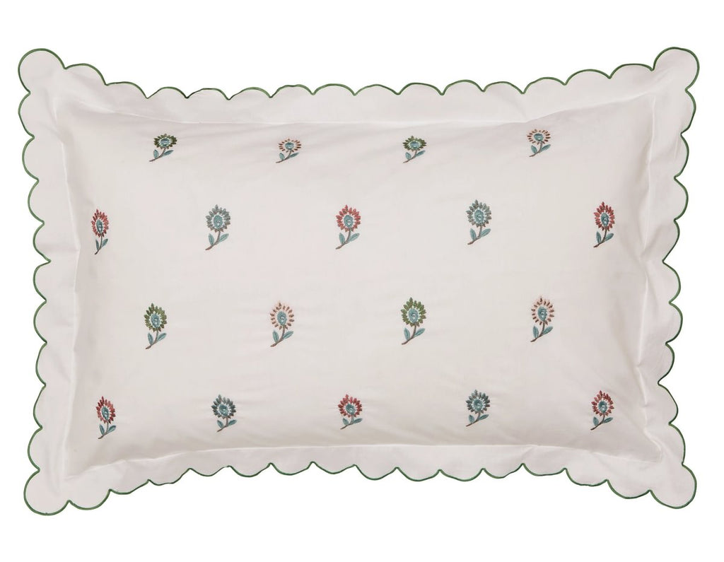 Joules Come Rain or Shine Multi Embroidered Pillowcase Pair