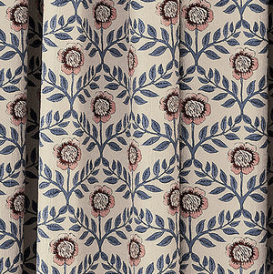 Joules Floral Foulard Lined Blackout 6" Tape Top Pencil Pleat Curtains