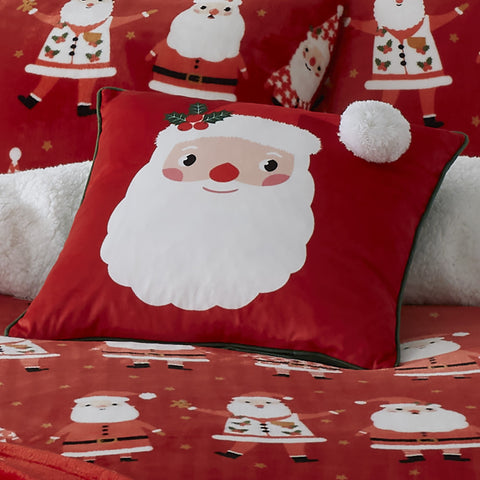 Bedlam Jolly Santa Red Filled Cushion