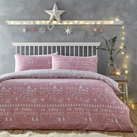 Charlotte Thomas Jolly Christmas Pink Duvet Set