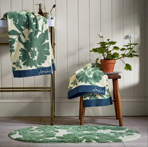Joules Apiarist Green Woven Jacquard Terry 550gsm Towels
