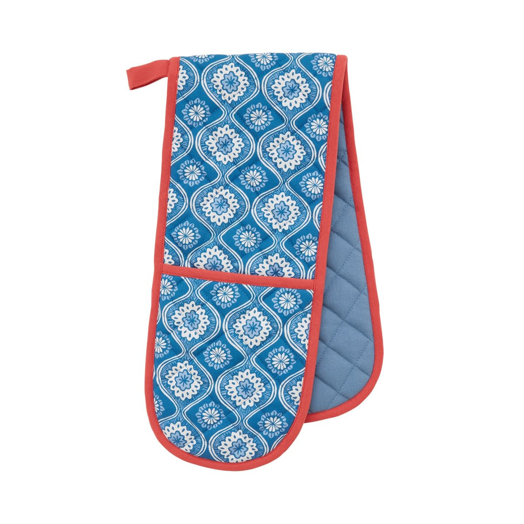 Land & Shore Achill Blue/Red Double Oven Glove