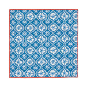 Land & Shore Achill Blue/Red Cotton Napkins Pack of 4