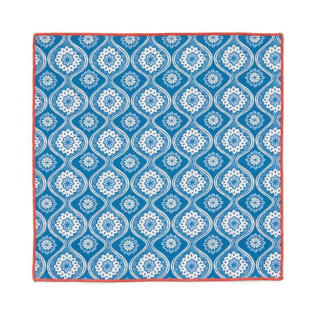 Land & Shore Achill Blue/Red Cotton Napkins Pack of 4