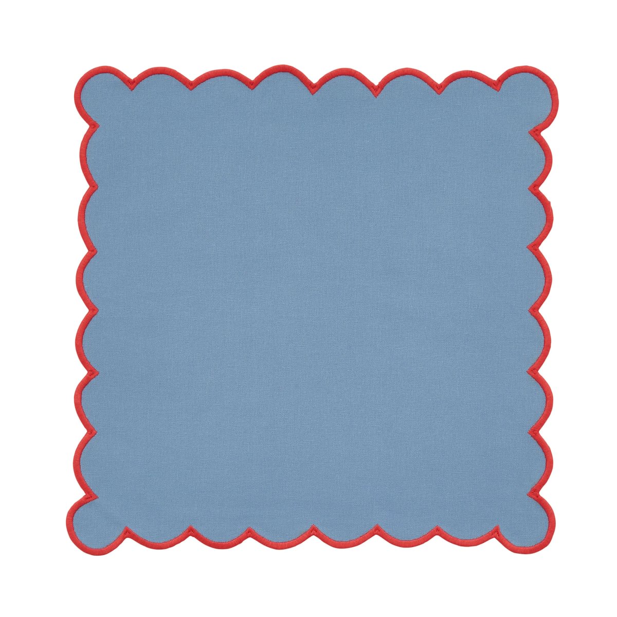 Land & Shore Achill Blue/Red Cotton Napkins Pack of 4