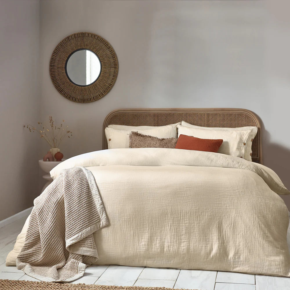 The Linen Yard Lark Cotton Muslin Duvet Set