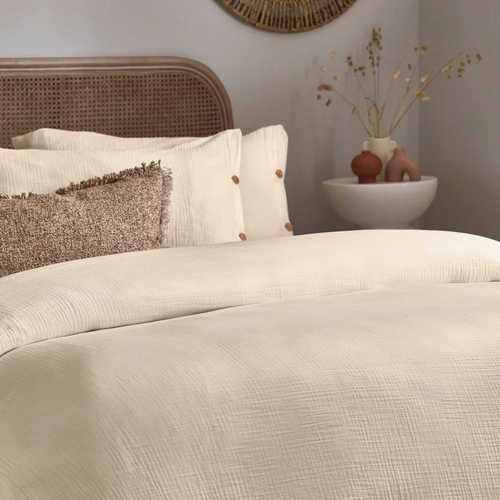 The Linen Yard Lark Cotton Muslin Duvet Set