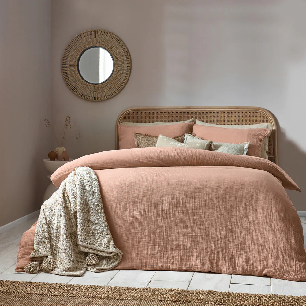 The Linen Yard Lark Cotton Muslin Duvet Set