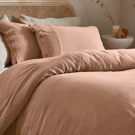 The Linen Yard Lark Cotton Muslin Duvet Set