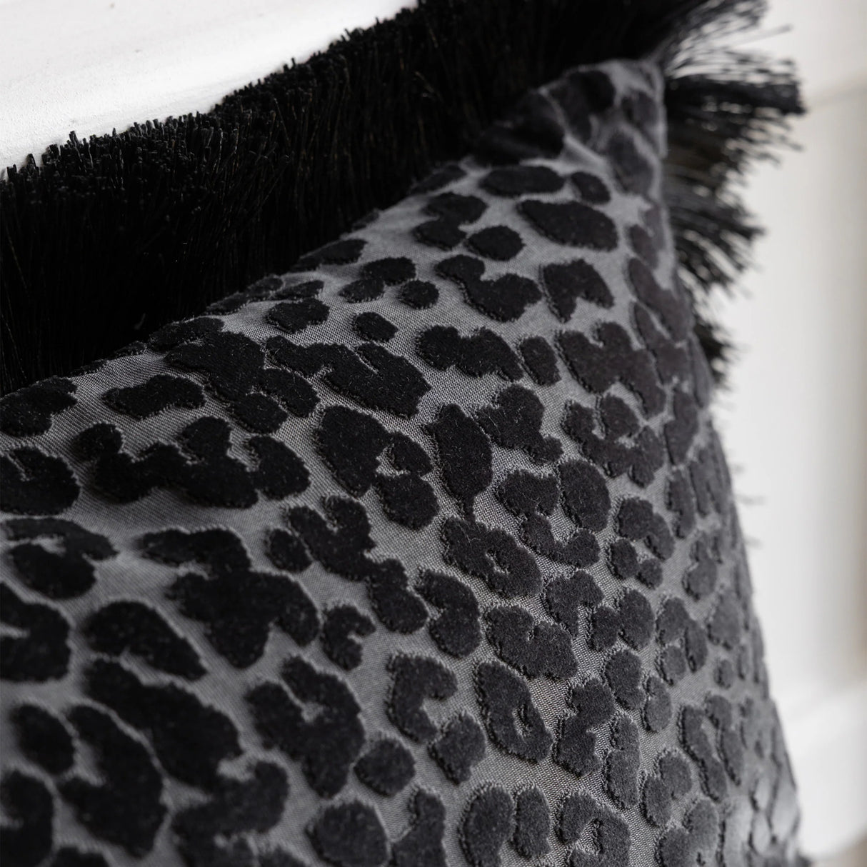 Rockett St George Leopard Love Cut Velvet 50cm x 50cm Polyester Filled Cushion