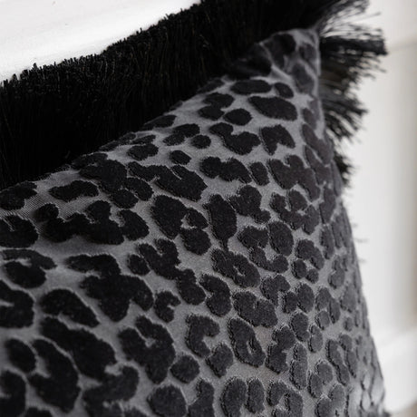 Rockett St George Leopard Love Cut Velvet 50cm x 50cm Polyester Filled Cushion