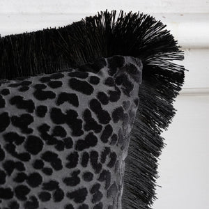 Rockett St George Leopard Love Cut Velvet 50cm x 50cm Polyester Filled Cushion