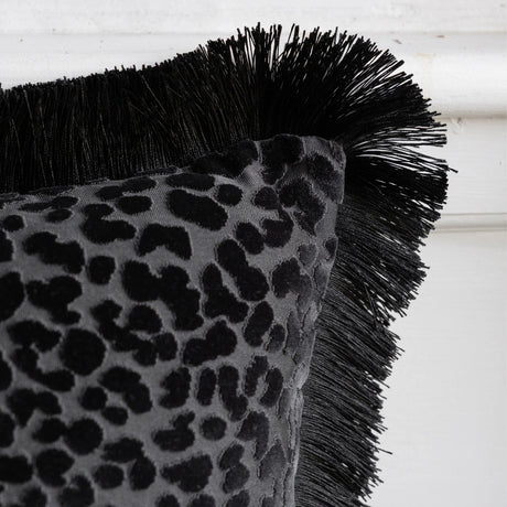 Rockett St George Leopard Love Cut Velvet 50cm x 50cm Polyester Filled Cushion