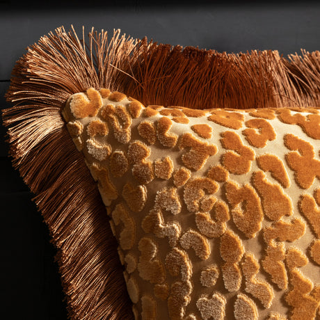 Rockett St George Leopard Love Cut Velvet 50cm x 50cm Polyester Filled Cushion