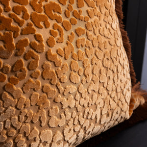 Rockett St George Leopard Love Cut Velvet 50cm x 50cm Polyester Filled Cushion