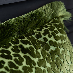 Rockett St George Leopard Love Cut Velvet 50cm x 50cm Polyester Filled Cushion