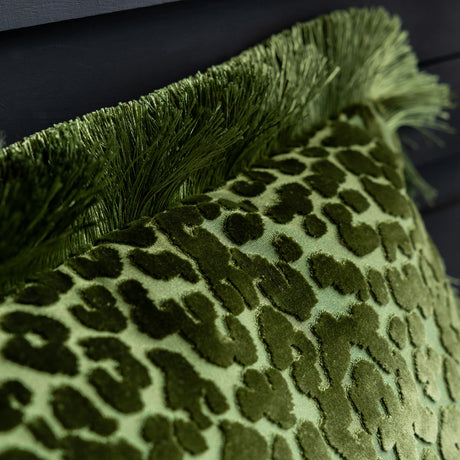 Rockett St George Leopard Love Cut Velvet 50cm x 50cm Polyester Filled Cushion