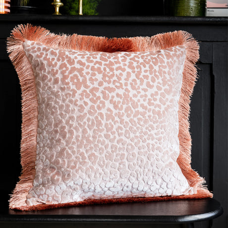 Rockett St George Leopard Love Cut Velvet 50cm x 50cm Polyester Filled Cushion