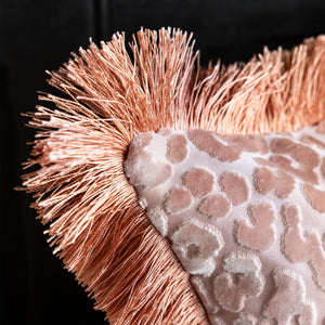 Rockett St George Leopard Love Cut Velvet 50cm x 50cm Polyester Filled Cushion