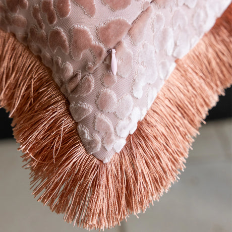 Rockett St George Leopard Love Cut Velvet 50cm x 50cm Polyester Filled Cushion