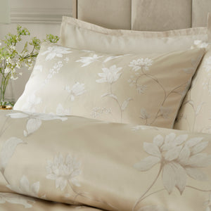 Soiree Lily Floral Jacquard Champagne Duvet Set