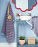 Land & Shore Causeway Stripe Blue/Red 100% BCI Cotton 500gsm Towels