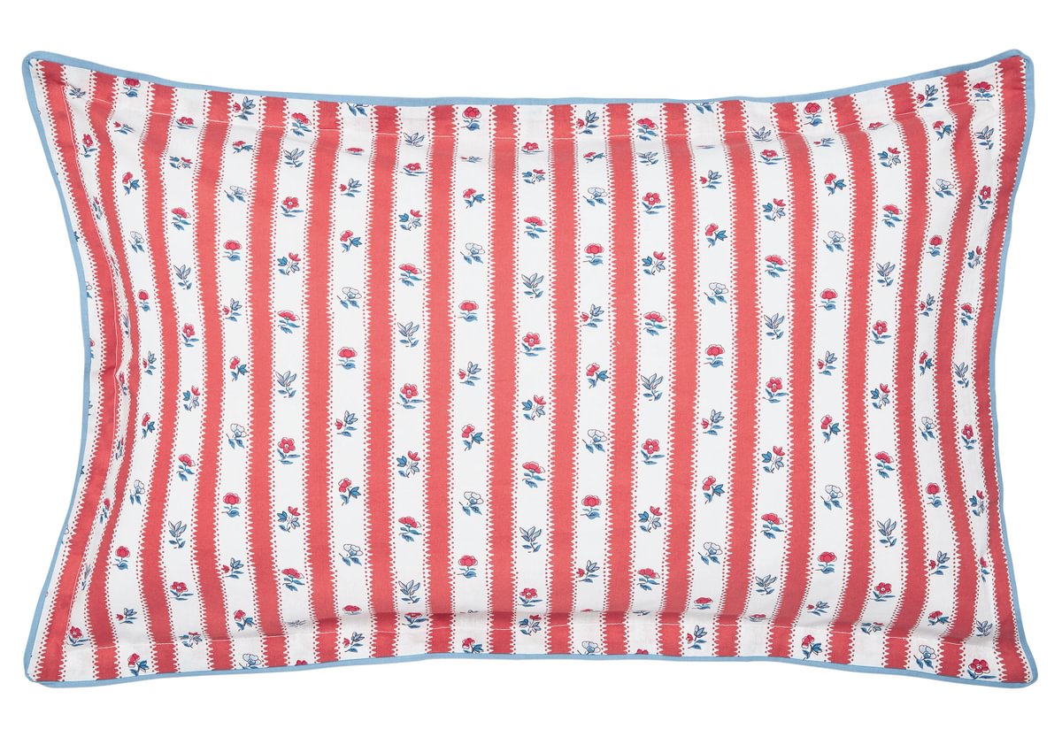 Land & Shore Quintin Stripe Blue/Red Duvet Set