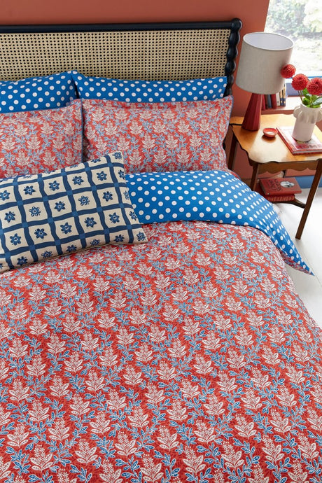 Land & Shore Willa Blue/Red Duvet Set