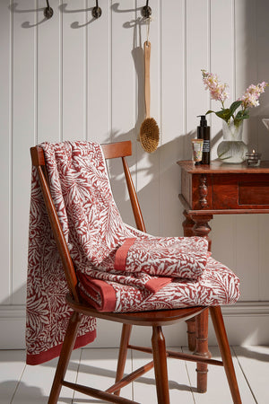 William Morris at Home Larkspur Brick 100% Cotton 580gsm Towels
