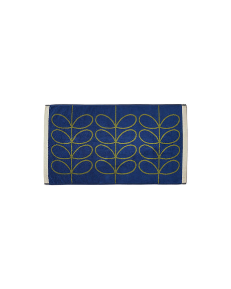 Orla Kiely Linear Stem Navy-Olive 100% Cotton 580gsm Towels