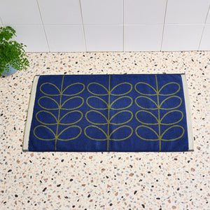 Orla Kiely Linear Stem Navy-Olive 100% Cotton 580gsm Towels