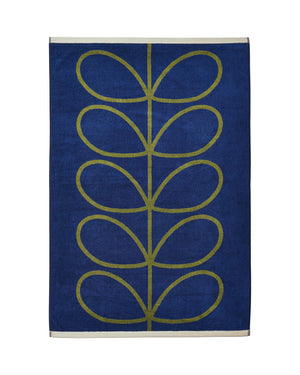 Orla Kiely Linear Stem Navy-Olive 100% Cotton 580gsm Towels