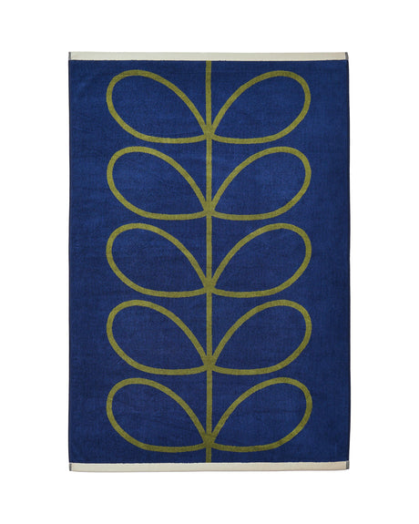 Orla Kiely Linear Stem Navy-Olive 100% Cotton 580gsm Towels