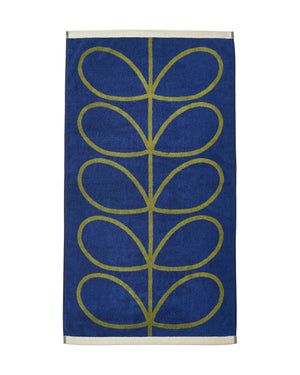 Orla Kiely Linear Stem Navy-Olive 100% Cotton 580gsm Towels
