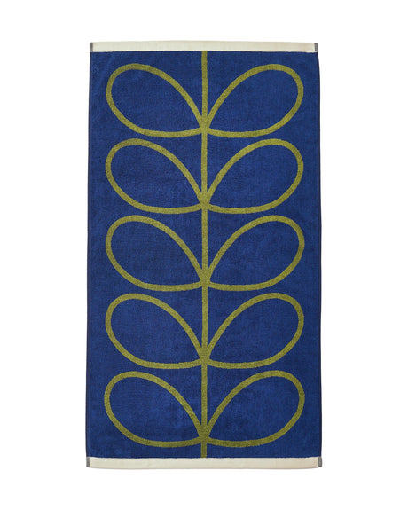 Orla Kiely Linear Stem Navy-Olive 100% Cotton 580gsm Towels