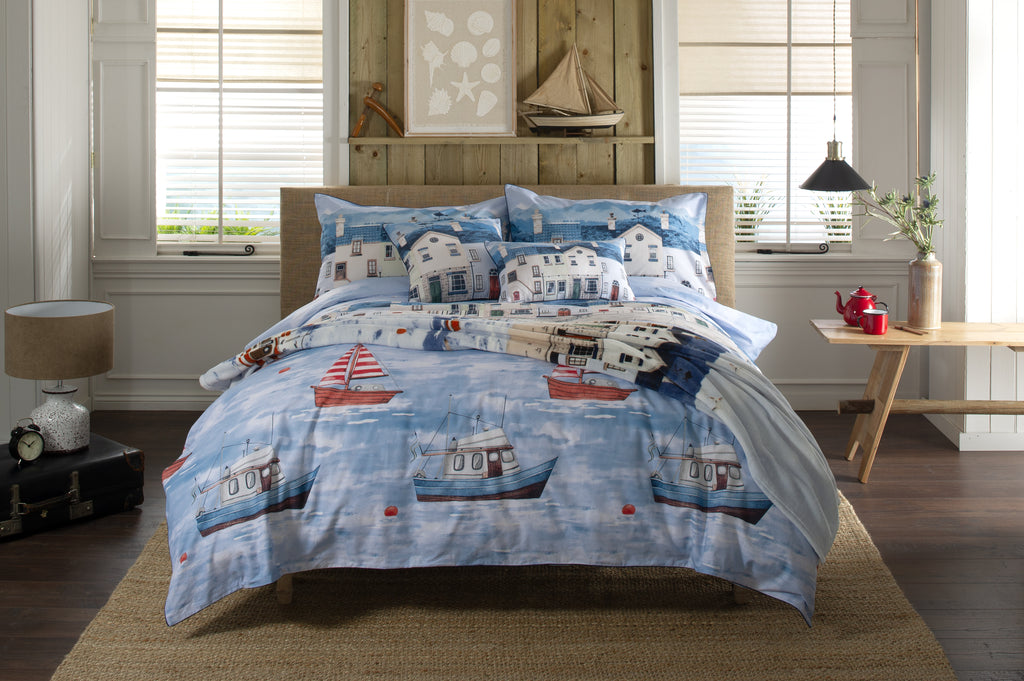 Lobster Creek Fishing Village Duvet Set