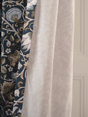 William Morris at Home Lodden Prussian Blue Lined Eyelet Curtains