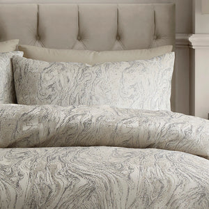 Soiree Marble Jacquard Natural Duvet Set