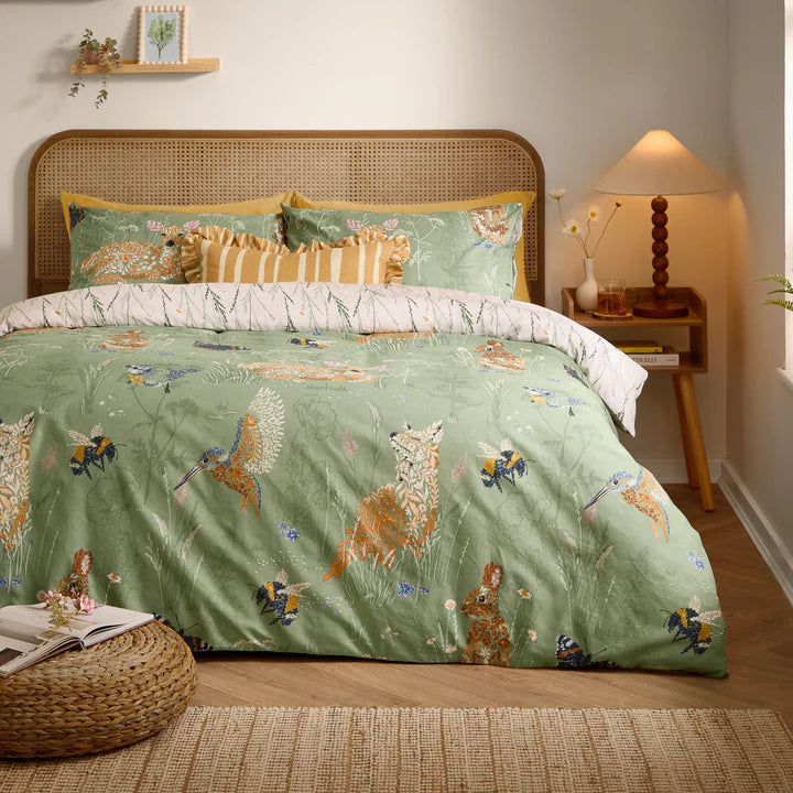 Furn Meadow Flora Green Duvet Set