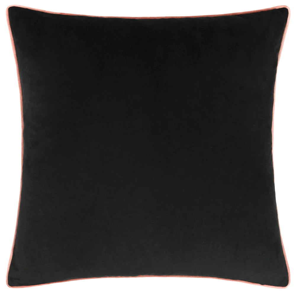 Riva Paoletti Meridian Black/Blush 55cm x 55cm Cushion