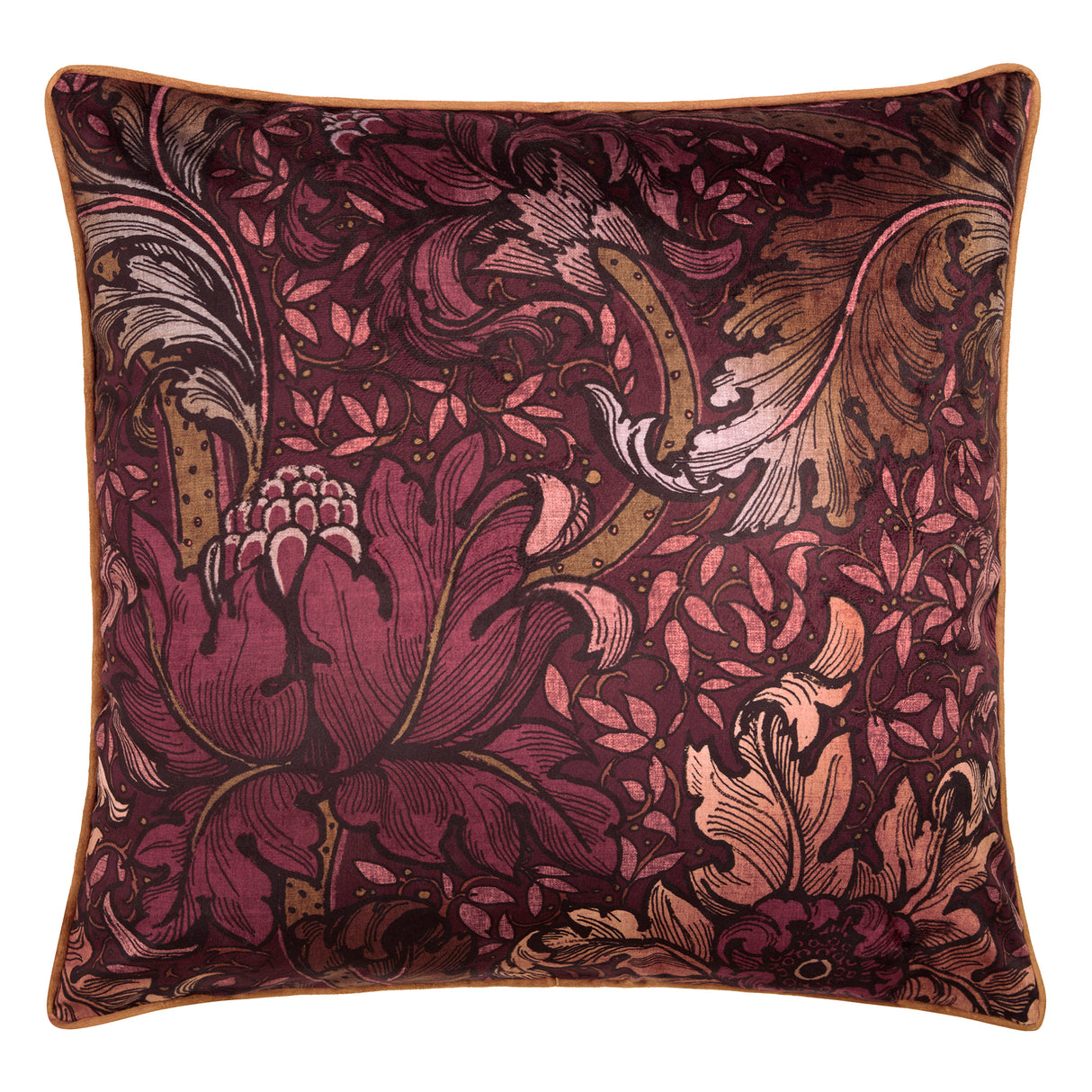 Laurence Llewelyn Bowen Morris Major Chintz Burgundy 55cm x 55cm Polyester Filled Cushion