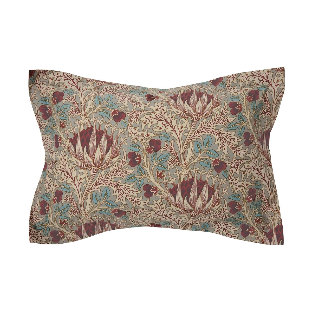 Morris & Co Artichoke Dove Grey & Wine Duvet Set