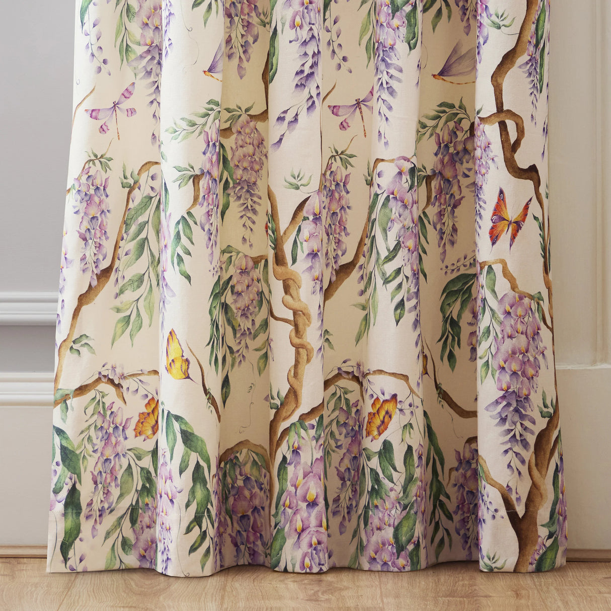 Voyage Maison Mariposa Cream Pencil Pleat Lined Curtains