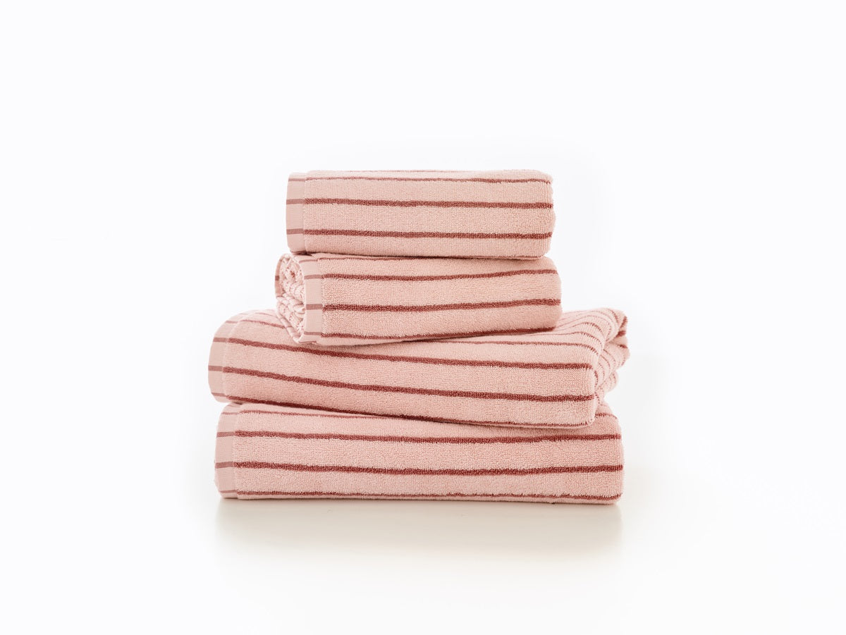Deyongs Malmo Stripe 100% Cotton 480gsm Pink/Rose Towels