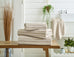 Deyongs Malmo Stripe 100% Cotton 480gsm Stone/White Towels