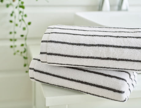 Deyongs Malmo Stripe 100% Cotton 480gsm Grey/White Towels
