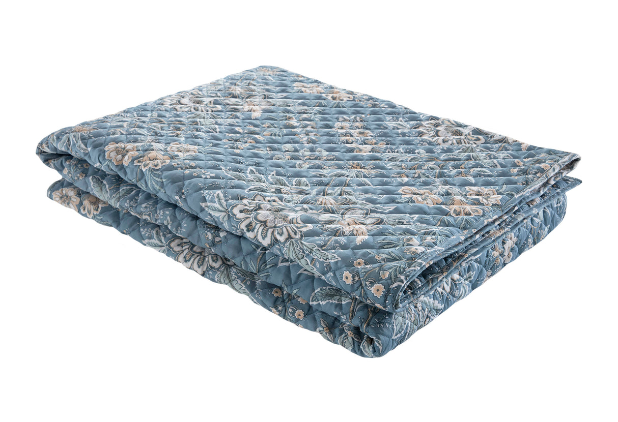 Laura Ashley Marlbrook Seaspray 235cm x 235cm Quilted Throw