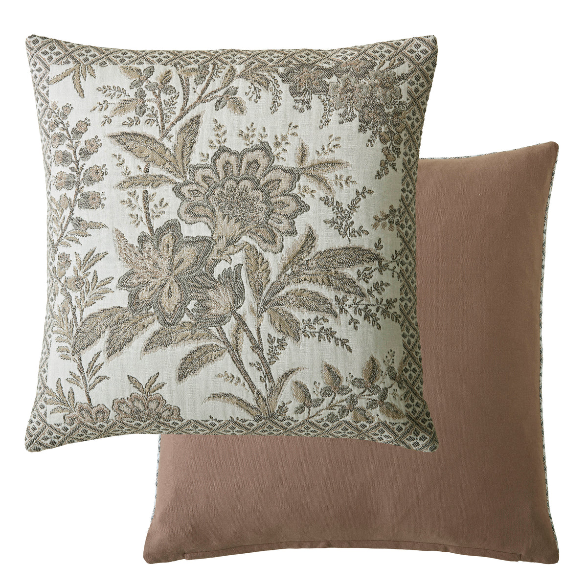 Laura Ashley Marlbrook Jacquard Truffle 45cm x 45cm Microfibre Filled Cushion