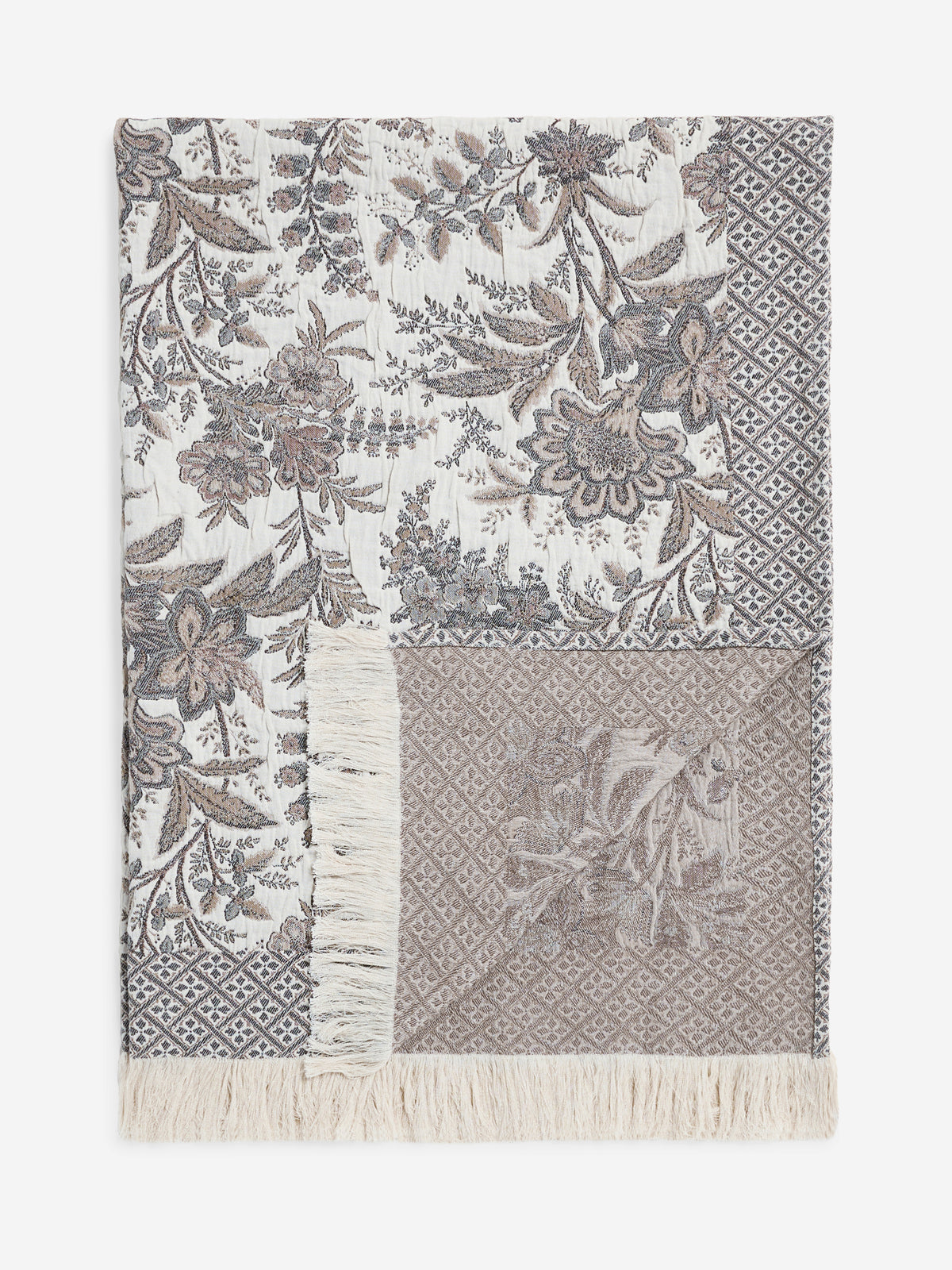 Laura Ashley Marlbrook Jacquard Truffle 120cm x 170cm Throw